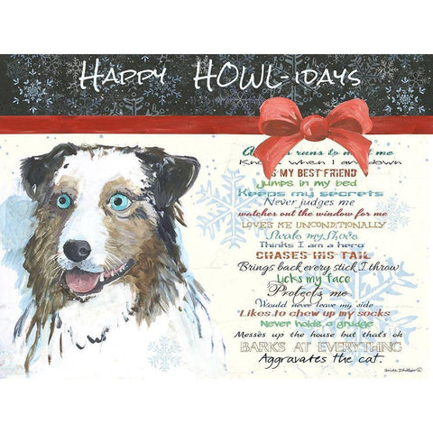 Howlidays II Black Modern Wood Framed Art Print by Phillips, Anita