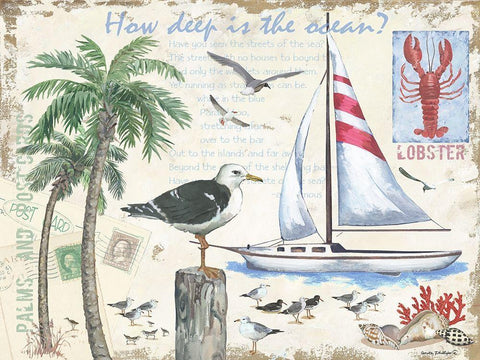 How Deep White Modern Wood Framed Art Print with Double Matting by Phillips, Anita