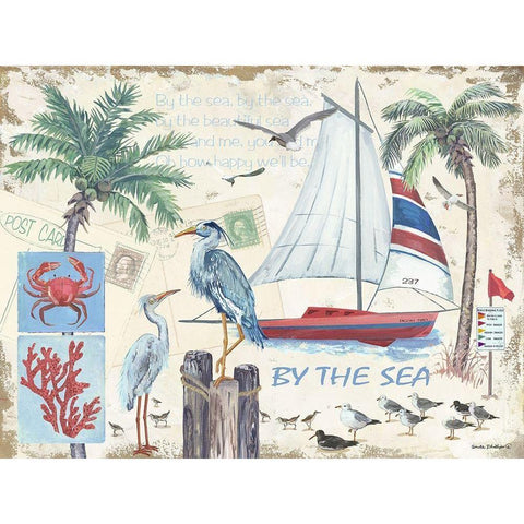 By the Sea II Gold Ornate Wood Framed Art Print with Double Matting by Phillips, Anita