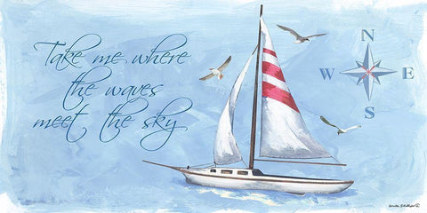 Take Me White Modern Wood Framed Art Print with Double Matting by Phillips, Anita