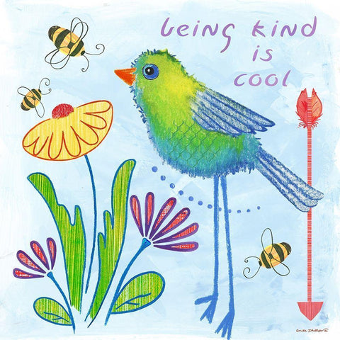 Be Kind White Modern Wood Framed Art Print by Phillips, Anita