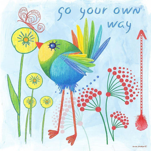 Go Your Own Way White Modern Wood Framed Art Print by Phillips, Anita