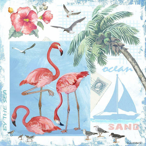 By the Sea Black Modern Wood Framed Art Print by Phillips, Anita