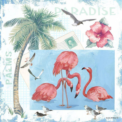 Paradise White Modern Wood Framed Art Print by Phillips, Anita