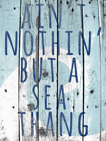 Sea Thang White Modern Wood Framed Art Print with Double Matting by Hutchins, Ashley