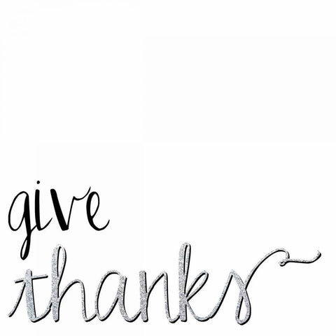 Give Thanks Black Ornate Wood Framed Art Print with Double Matting by Hutchins, Ashley