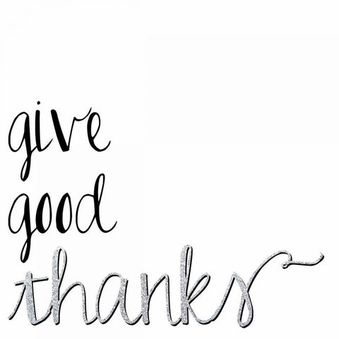 Give Good Thanks Black Modern Wood Framed Art Print by Hutchins, Ashley
