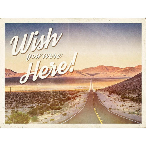 Wish You Were Here Gold Ornate Wood Framed Art Print with Double Matting by Hutchins, Ashley