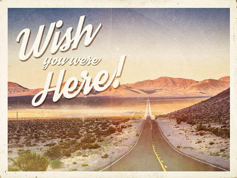 Wish You Were Here Black Ornate Wood Framed Art Print with Double Matting by Hutchins, Ashley