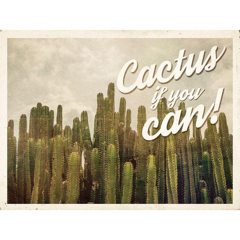 Cactus If You Can Black Modern Wood Framed Art Print by Hutchins, Ashley