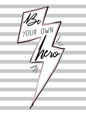 Be Your Own Hero Black Ornate Wood Framed Art Print with Double Matting by Hutchins, Ashley