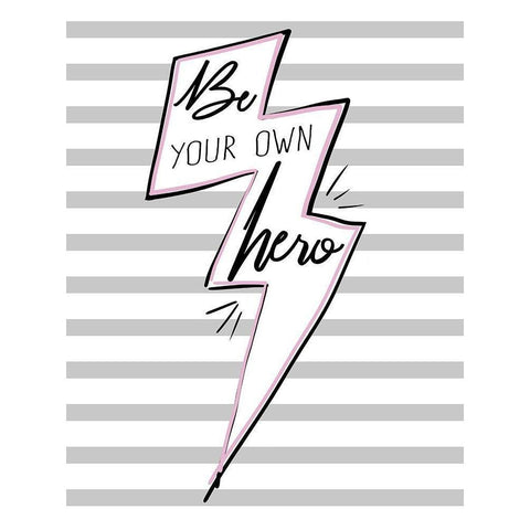 Be Your Own Hero Black Modern Wood Framed Art Print with Double Matting by Hutchins, Ashley