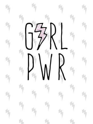 GRL PWR White Modern Wood Framed Art Print with Double Matting by Hutchins, Ashley