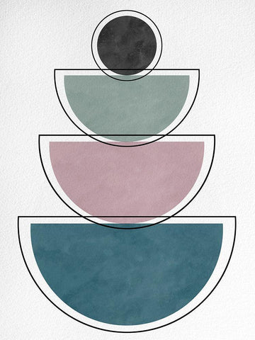 Geo I Black Ornate Wood Framed Art Print with Double Matting by Hutchins, Ashley