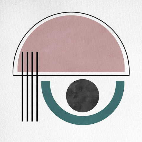 Geo III White Modern Wood Framed Art Print with Double Matting by Hutchins, Ashley