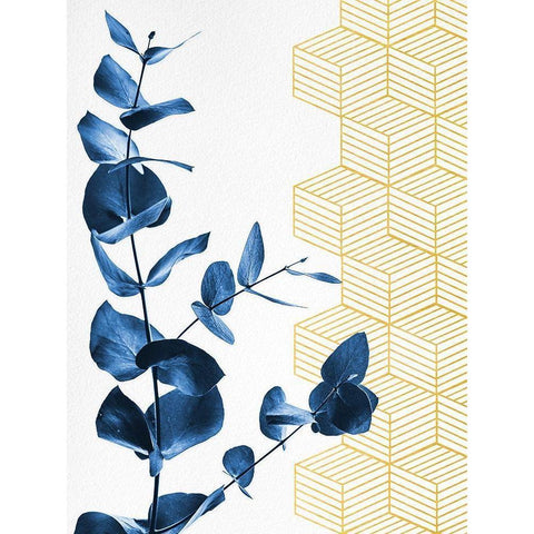 Blue White Modern Wood Framed Art Print by Hutchins, Ashley