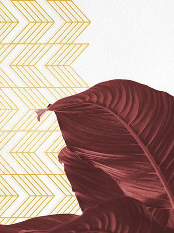 Red White Modern Wood Framed Art Print with Double Matting by Hutchins, Ashley