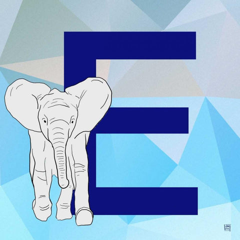 E Black Modern Wood Framed Art Print by Perrenoud, Aubree