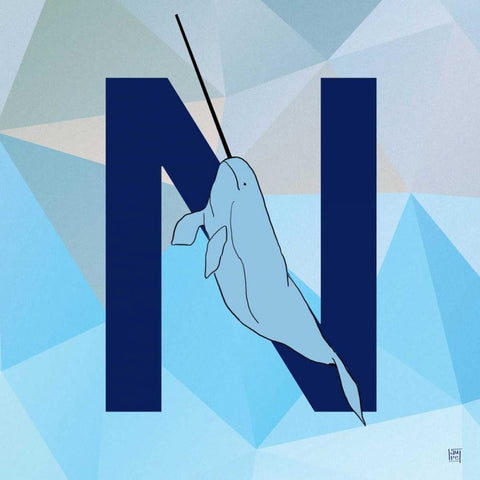 N Gold Ornate Wood Framed Art Print with Double Matting by Perrenoud, Aubree