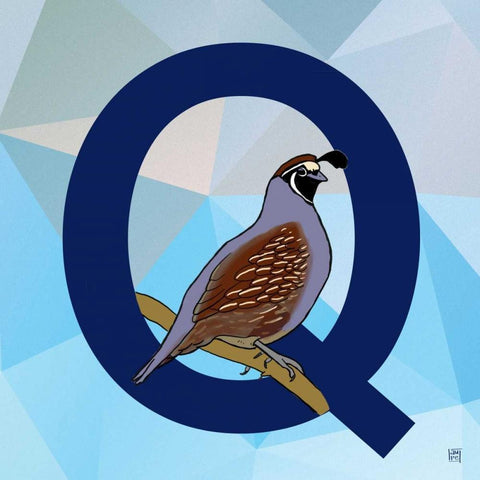 Q Black Modern Wood Framed Art Print by Perrenoud, Aubree