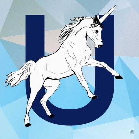 U  White Modern Wood Framed Art Print by Perrenoud, Aubree