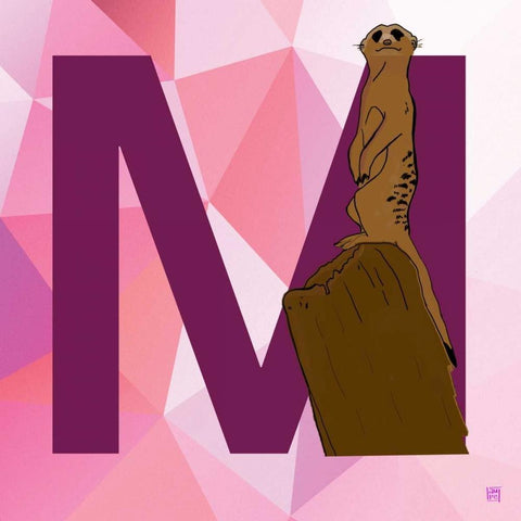 M Black Modern Wood Framed Art Print by Perrenoud, Aubree