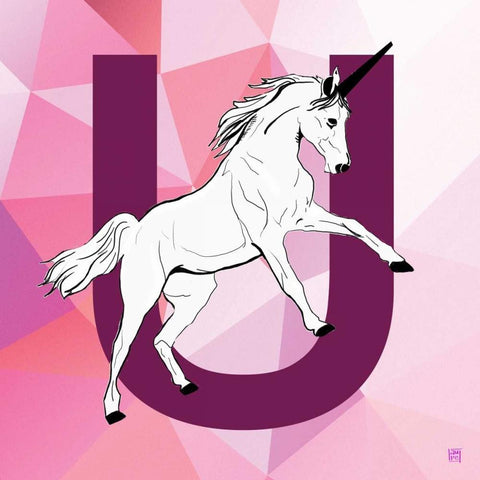 U Black Modern Wood Framed Art Print with Double Matting by Perrenoud, Aubree