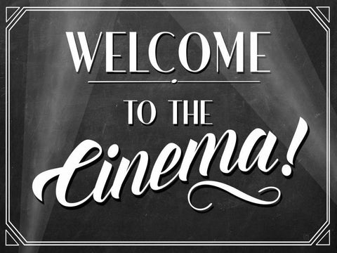 Welcome to the Cinema! White Modern Wood Framed Art Print with Double Matting by Perrenoud, Aubree