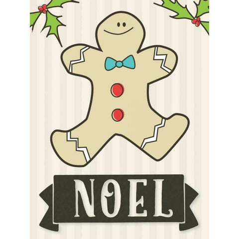 Gingerbread Man Black Modern Wood Framed Art Print by Perrenoud, Aubree