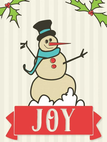 Snowman Black Ornate Wood Framed Art Print with Double Matting by Perrenoud, Aubree