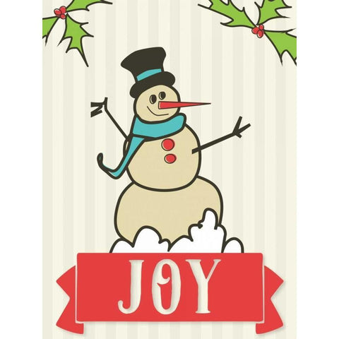 Snowman Black Modern Wood Framed Art Print with Double Matting by Perrenoud, Aubree