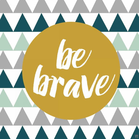 Be Brave Black Ornate Wood Framed Art Print with Double Matting by Perrenoud, Aubree