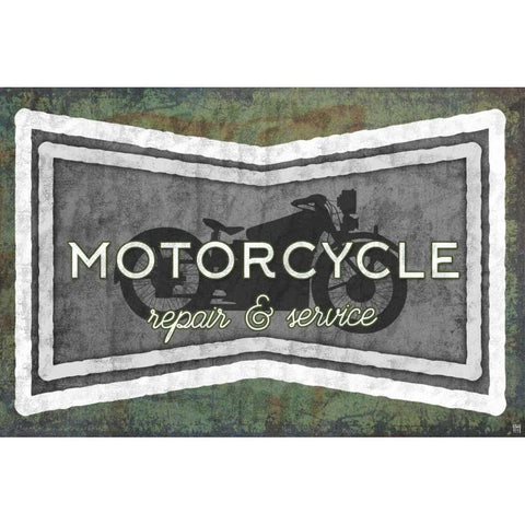 Motorcycle White Modern Wood Framed Art Print by Perrenoud, Aubree