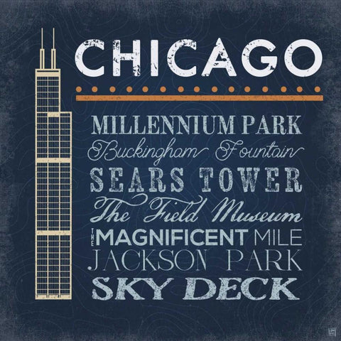 Chicago - Sears Tower White Modern Wood Framed Art Print by Perrenoud, Aubree