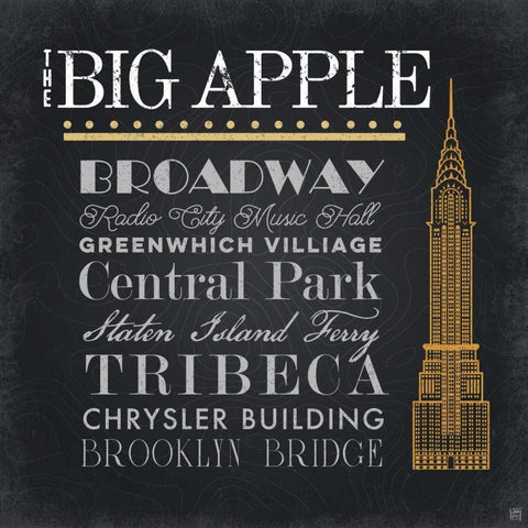 The Big Apple Black Modern Wood Framed Art Print with Double Matting by Perrenoud, Aubree
