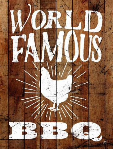 World Famous BBQ Black Ornate Wood Framed Art Print with Double Matting by Perrenoud, Aubree