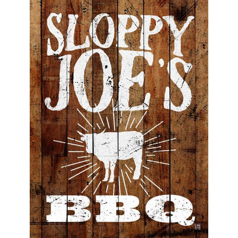 Sloppy Joes BBQ White Modern Wood Framed Art Print by Perrenoud, Aubree