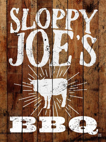 Sloppy Joes BBQ White Modern Wood Framed Art Print with Double Matting by Perrenoud, Aubree