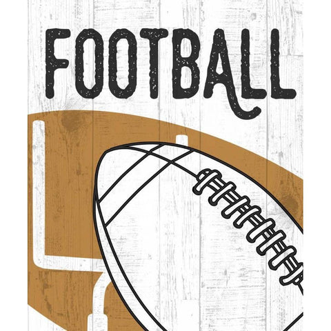 Football Black Modern Wood Framed Art Print with Double Matting by Perrenoud, Aubree