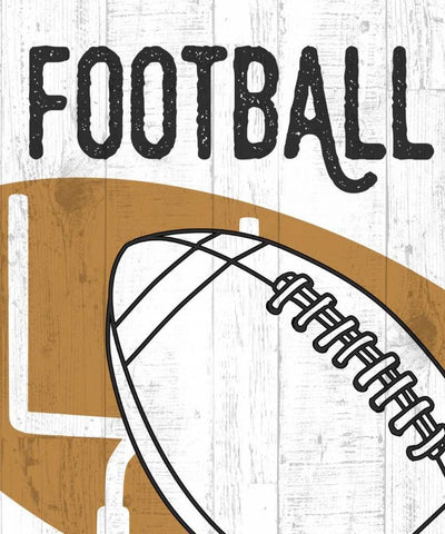 Football White Modern Wood Framed Art Print with Double Matting by Perrenoud, Aubree