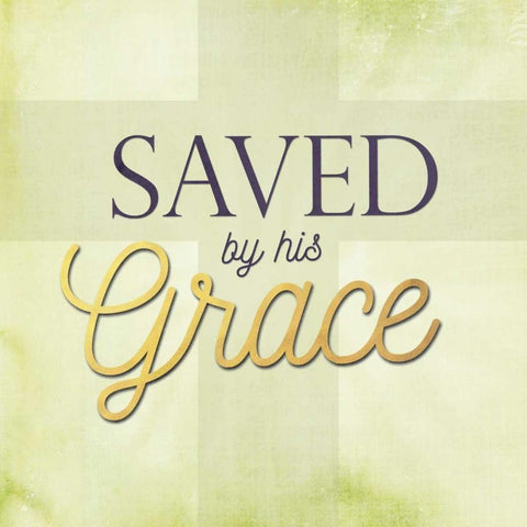 Saved by His Grace Gold Ornate Wood Framed Art Print with Double Matting by Perrenoud, Aubree