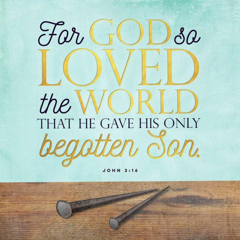 God So Loved White Modern Wood Framed Art Print with Double Matting by Perrenoud, Aubree