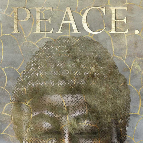 Peace Black Ornate Wood Framed Art Print with Double Matting by Perrenoud, Aubree