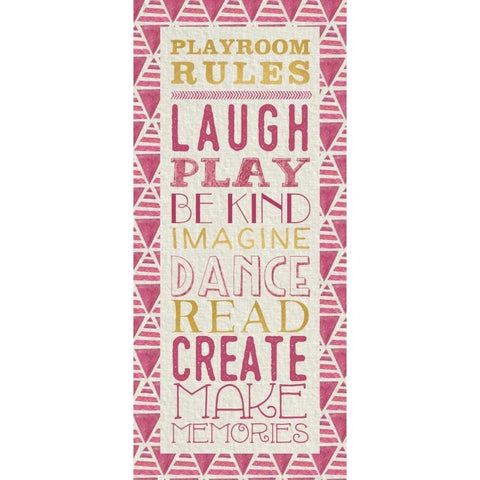 Playroom Rules Gold Ornate Wood Framed Art Print with Double Matting by Perrenoud, Aubree