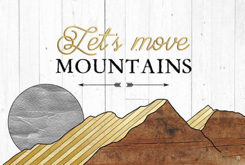 Lets Move Mountains Black Ornate Wood Framed Art Print with Double Matting by Perrenoud, Aubree
