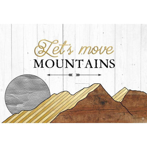 Lets Move Mountains Black Modern Wood Framed Art Print by Perrenoud, Aubree