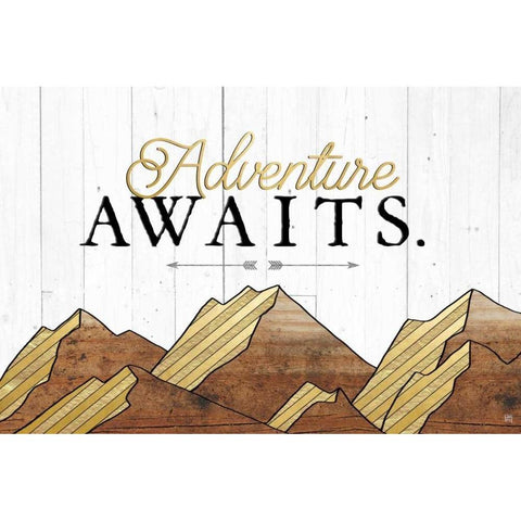 Adventure Awaits Black Modern Wood Framed Art Print by Perrenoud, Aubree