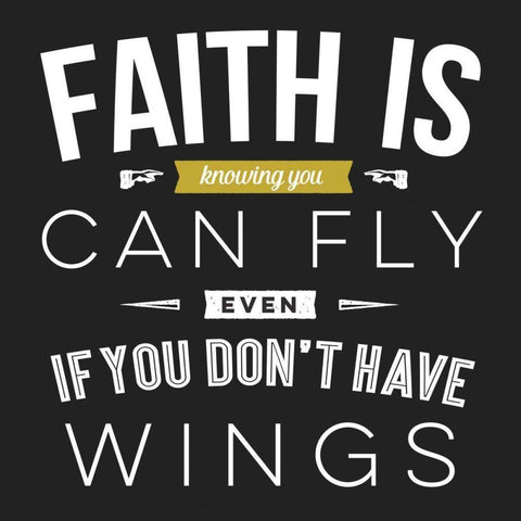 Faith Is Black Modern Wood Framed Art Print by Perrenoud, Aubree