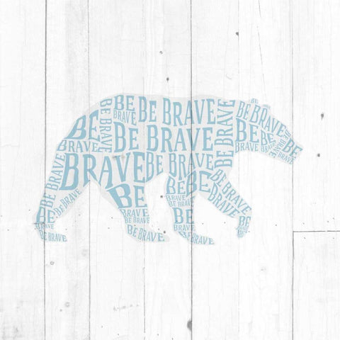 Bear Shiplap White Modern Wood Framed Art Print by Perrenoud, Aubree