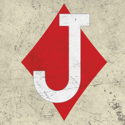 Jack of Diamond Antique Black Modern Wood Framed Art Print with Double Matting by Perrenoud, Aubree